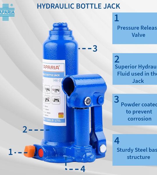 Taparia Hydraulic Bottle Jack, 2 Ton (Hbj 2)