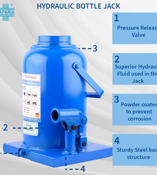 Taparia Hydraulic Bottle Jack, 50 Ton (HBJ50)