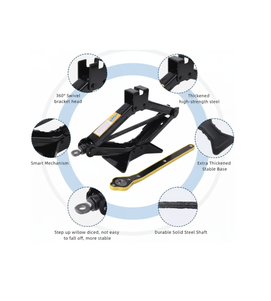 Hukums 1.5 Ton Scissor Jack Heavy Duty for Cars & Three Wheelers