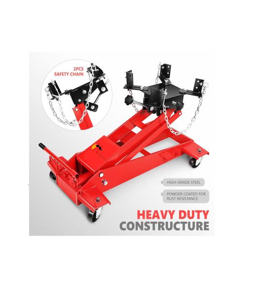 Hukums 1.5 Ton Heavy Duty Low Profile Hydraulic Transmission Jack with Chain | Professional Garage & Workshop Tool