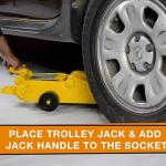 Elephant (TJ-02) 2.5 Ton Capacity Hydraulic Floor Trolley Jack for Hatchback cars - 460 mm Maximum Lifting Height