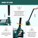 Hukums 4 Ton Capacity Double Piston Trolley Jack, Maximum Lifting Height 505 mm