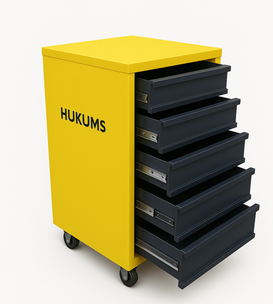 Hukums Heavy Duty 5 Compartment Tool Trolley 890 x 640 x 410