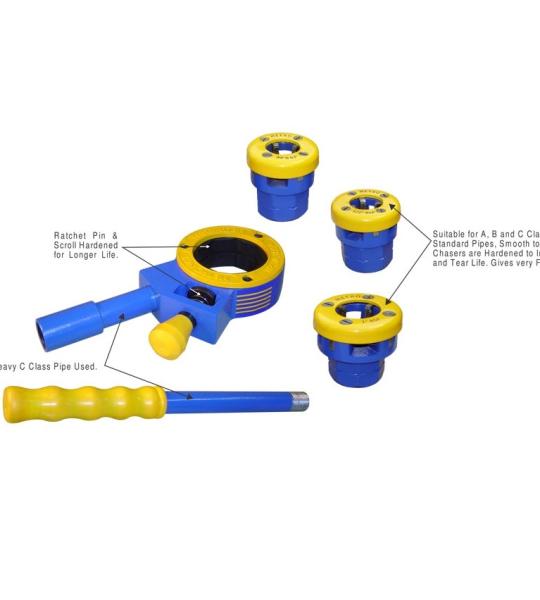 Metro Ratchet Pipe Threader Set Of 3 Pcs (Size - 1.1/4, 1.1/2, 2” BSP )