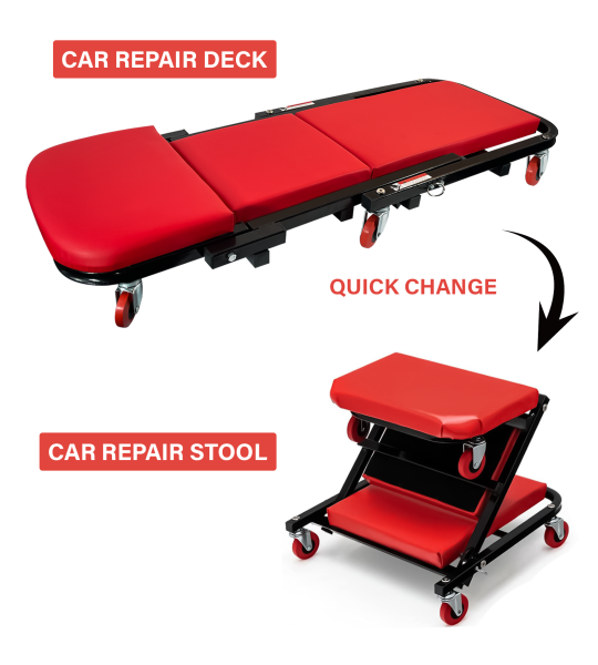 Hukums 2 In 1 Foldable Car Creeper Cum Stool 40 inch For Workshop, mechanical & Automobile Industry