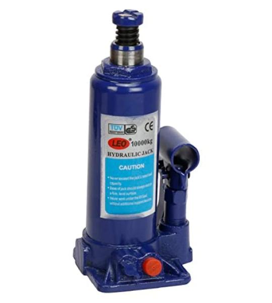 Leo 10 Ton Capacity Hydraulic Bottle Jack With Oil Seal Kit - 390mm Maximum Lifting Height