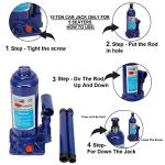 Leo 10 Ton Capacity Hydraulic Bottle Jack With Oil Seal Kit - 390mm Maximum Lifting Height