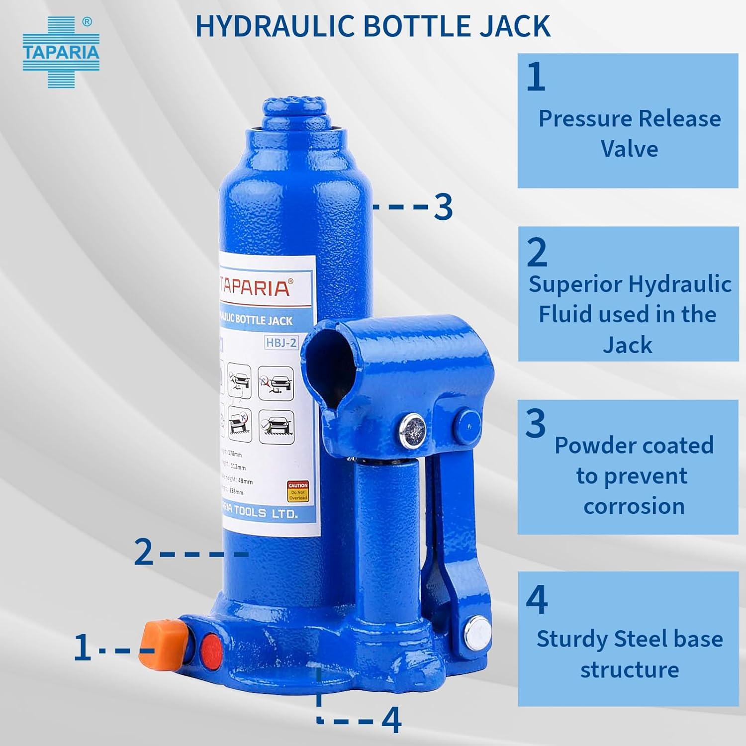 TOOLZONE 2 Ton Bottle Jack – Hydraulic Floor Jack With Case – AU148 – 2T Car Van Boat