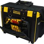 STANLEY FATMAX Open Mouth Rolling Rigid Tool Bag Trolley, Multi-Pockets Storage Organiser, FMST1-80148, Black Tools Not Included