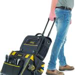 STANLEY FATMAX Open Mouth Rolling Rigid Tool Bag Trolley, Multi-Pockets Storage Organiser, FMST1-80148, Black Tools Not Included