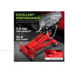 Hukums 1.5 Ton Heavy Duty Low Profile Hydraulic Transmission Jack with Chain | Professional Garage & Workshop Tool