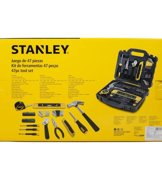 STANLEY STHT74981 Small Home Tool Kit For Home & DIY Use(47-pieces) - Includes Screwdriver, Hammer, Wrench, Pliers, Measurement Tape, Knife, Magnetic Drivers, Tool Box
