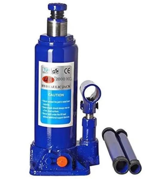 Leo 2 Ton Capacity Hydraulic Bottle Jack for Hatchback Cars - 338mm Max. Lifting Height