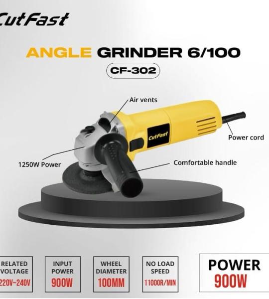 Cut Fast Heavy Duty 100 mm Angle Grinder 100% Copper 900W, 11000RPM